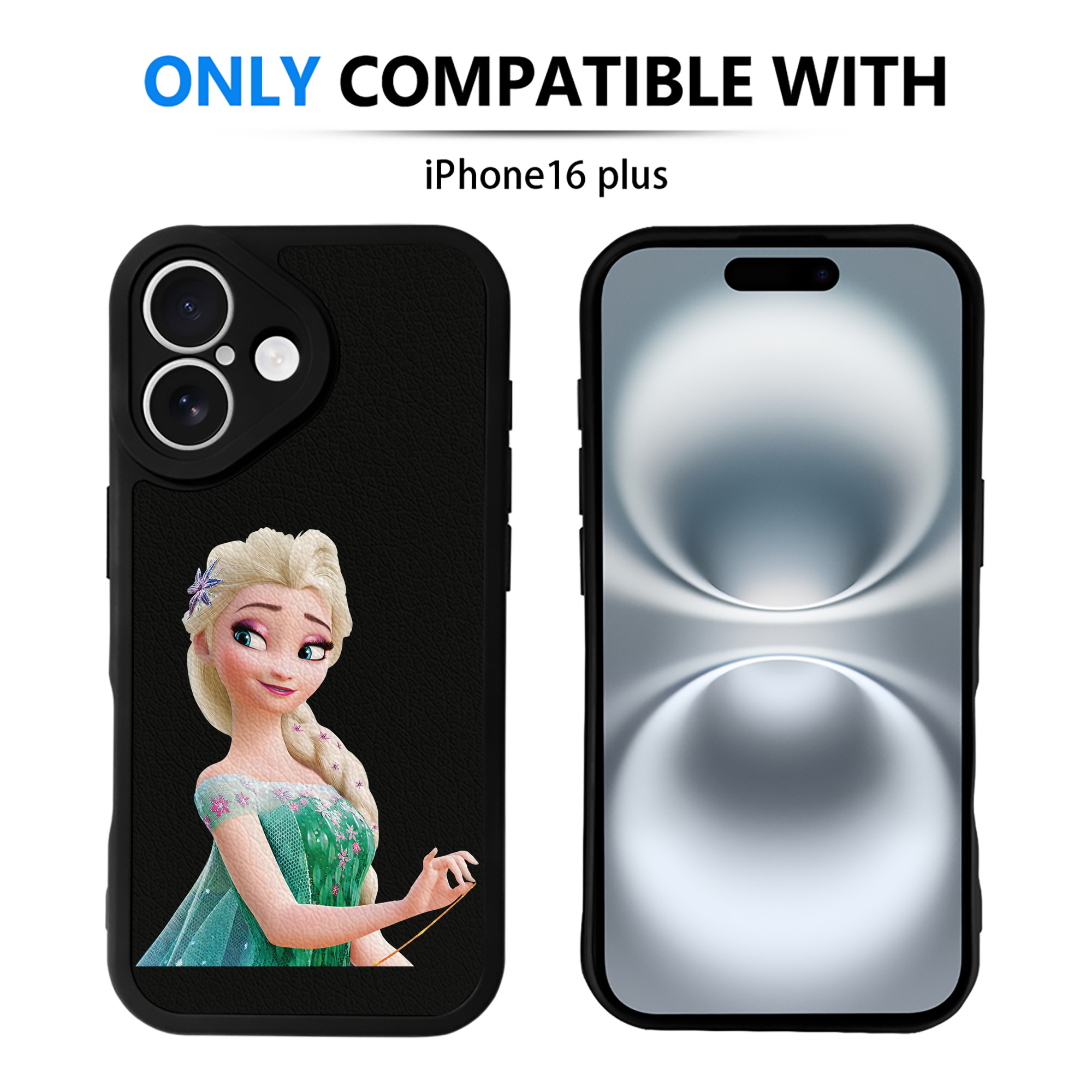（画像用） アナと雪の女王 アンナ エルサ Frozen Anna Elsa 【iPhone 16シリーズ対応】シリコンスマホケース（レザー調） 材質：シリコン